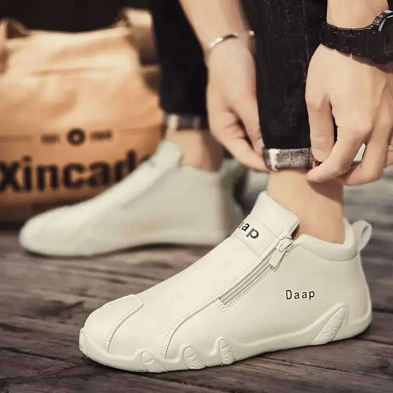KIMLUD, 2024 New Casual Shoes for Men Luxury Round Toe Men Ankle Boots Light Slip on Walking Shoes Outdoor Comfor Men High Top Sneakers, KIMLUD Womens Clothes