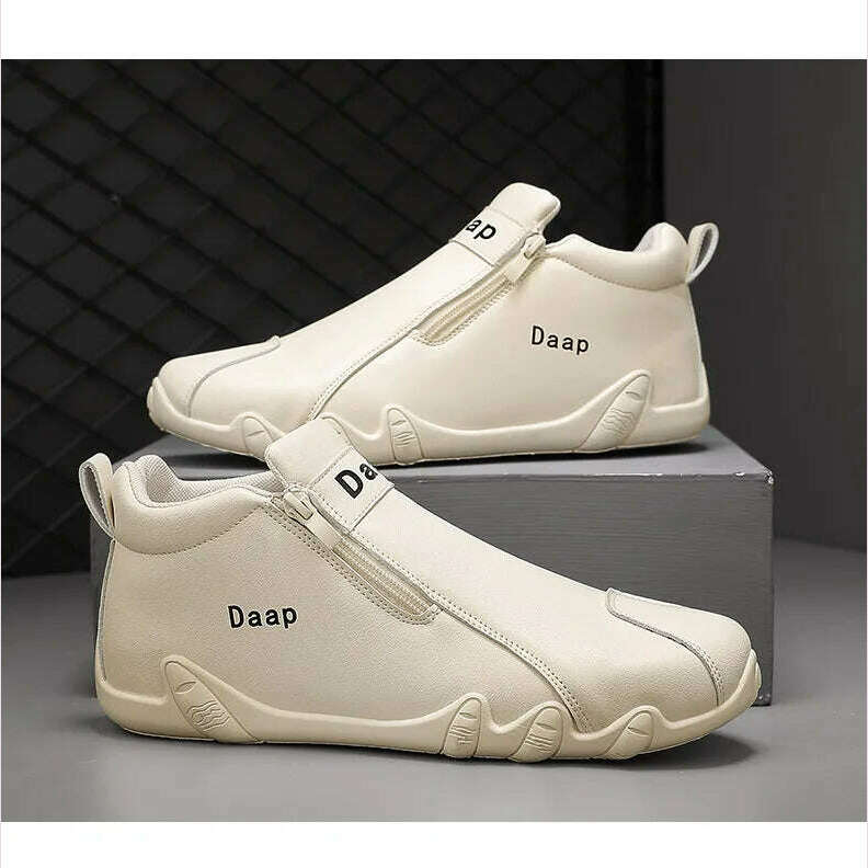 KIMLUD, 2024 New Casual Shoes for Men Luxury Round Toe Men Ankle Boots Light Slip on Walking Shoes Outdoor Comfor Men High Top Sneakers, KIMLUD Womens Clothes