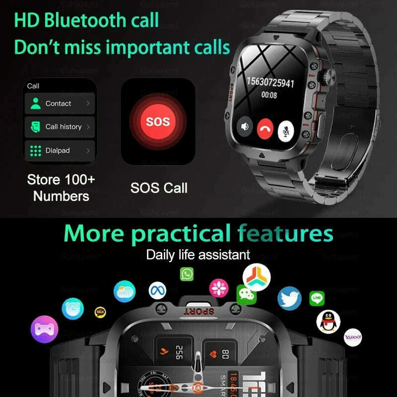 KIMLUD, 2024 New Full Touch Smart Watch Men For Android Xiaomi Blood Pressure Oxygen Fitness Watch 5 Atm Waterproof Military SmartWatch, KIMLUD Womens Clothes