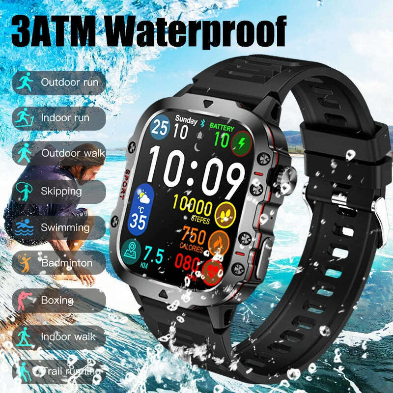 KIMLUD, 2024 New Full Touch Smart Watch Men For Android Xiaomi Blood Pressure Oxygen Fitness Watch 5 Atm Waterproof Military SmartWatch, KIMLUD Womens Clothes