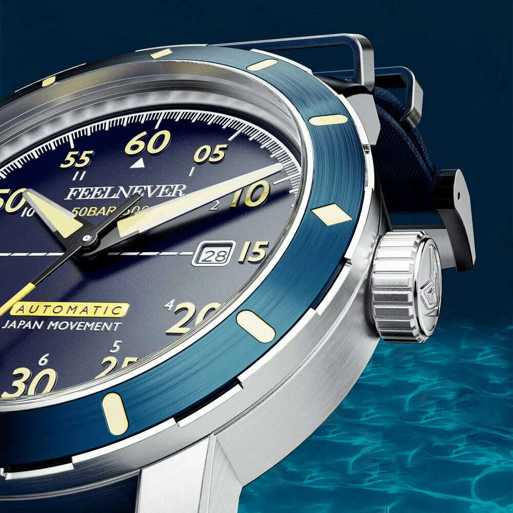 KIMLUD, 2024 New Men Watch Automatic Mechanical Wristwatch Sapphire Diver Watch 500M Waterproof Diving Sports Watches Men Reloj Hombre, KIMLUD Womens Clothes
