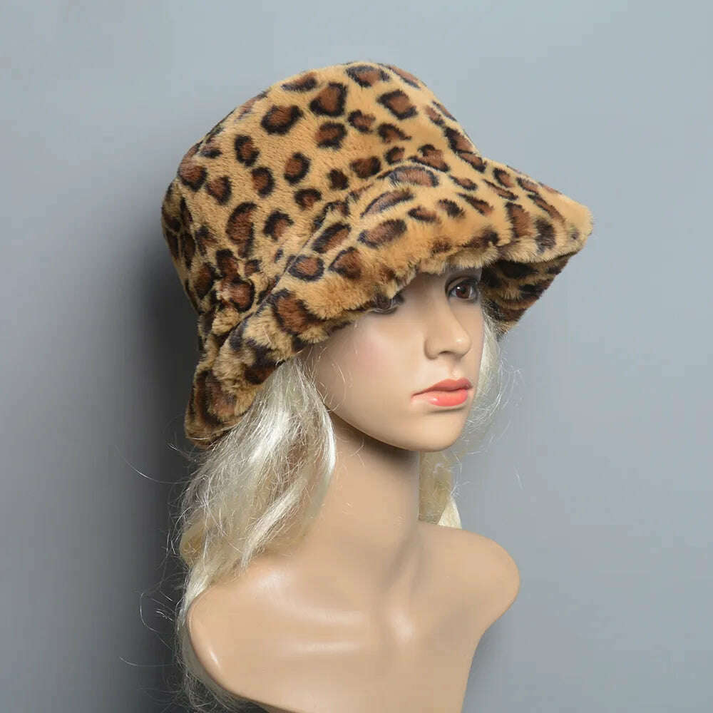 2024 New Style Fake Rabbit Fur Hats Super Soft Women Winter Hat Cotton Lining Warm Russian Fashion Ski Beanies Plush Solid Color - KIMLUD