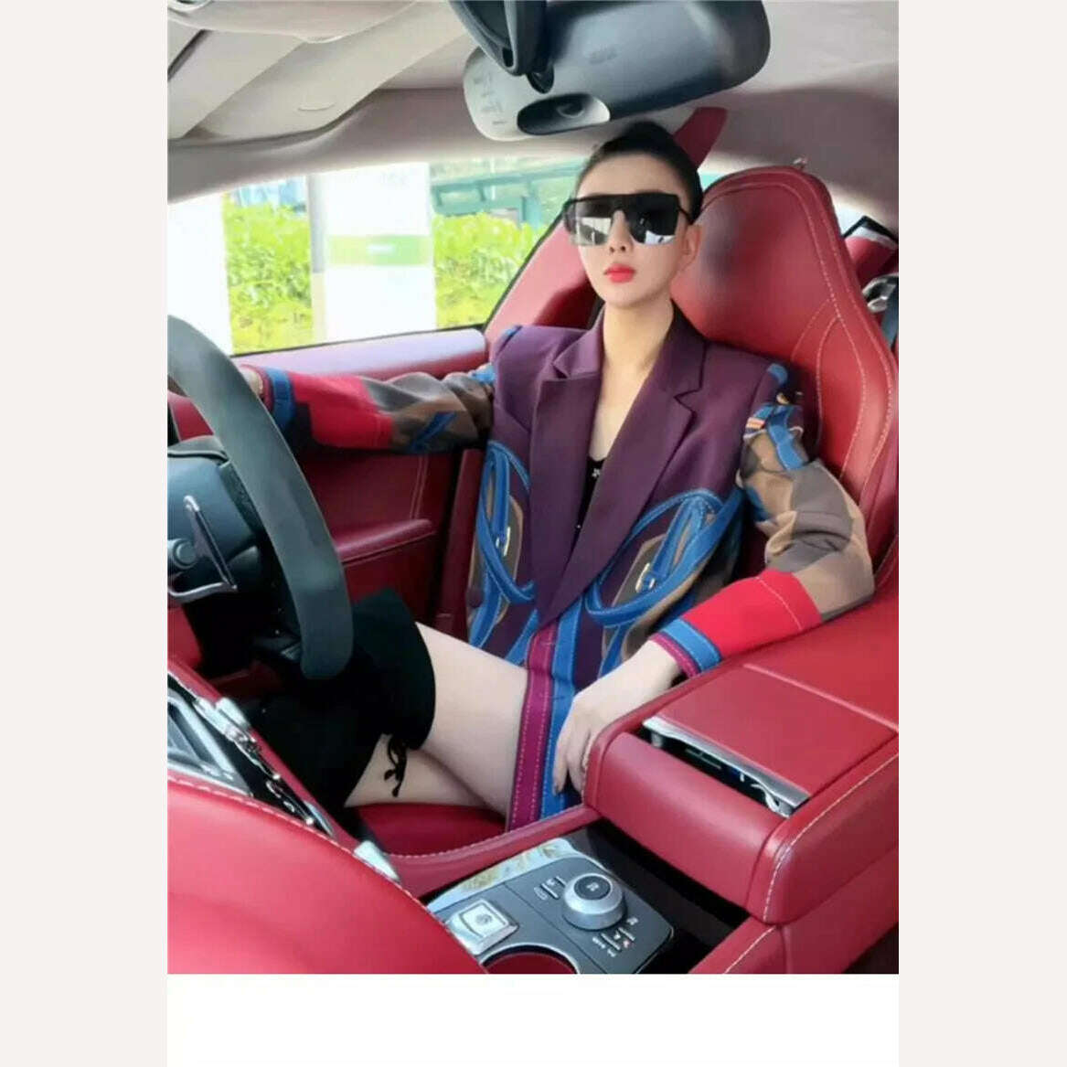 2024 New Women Fashion contrast color Print Blazer ladies casual loose suit Jacket notched collar Long Sleeve Suit Coat Y4830 - KIMLUD