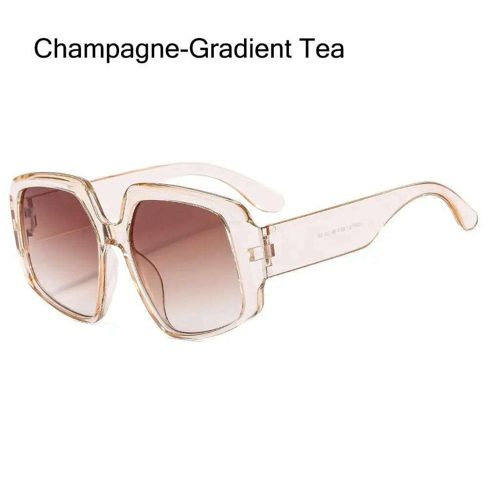 KIMLUD, 2024 Oversized Square Brand Sunglasses Women Vintage Big Frame Women Sun Glasses Fashion Cycling Goggle Shades For Men UV400, KIMLUD Womens Clothes
