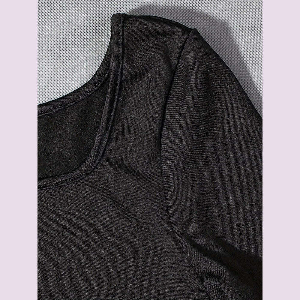2024 Spring and Summer New Women's Short Sleeve Solid Colour Skinny Jumpsuit Fashion Sports Fitness U Neck Jumpsuit - KIMLUD