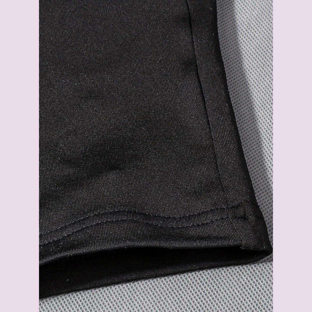 2024 Spring and Summer New Women's Short Sleeve Solid Colour Skinny Jumpsuit Fashion Sports Fitness U Neck Jumpsuit - KIMLUD