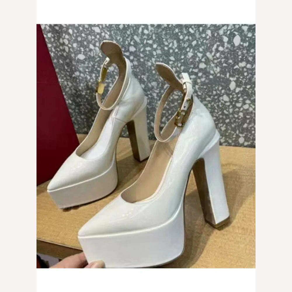 2024 Summer New Women's Shoes Fashion Sexy Thick High Heels Party Banquet Women's Stage Shoes Women's Wedding Shoes - KIMLUD