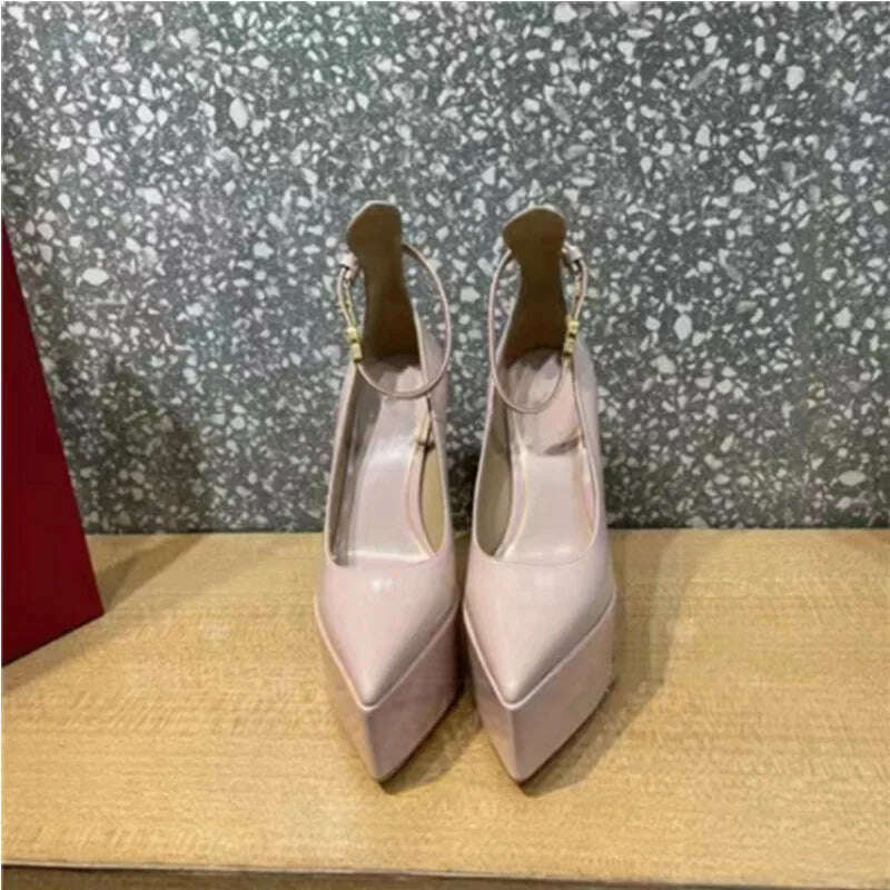 2024 Summer New Women's Shoes Fashion Sexy Thick High Heels Party Banquet Women's Stage Shoes Women's Wedding Shoes - KIMLUD