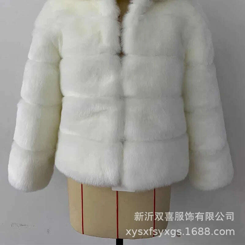 2024 winter Fashion thickened short faux fur women Trend Artificial Fur Solid Loose Short Coat Female Vintage Chic Elegant - KIMLUD