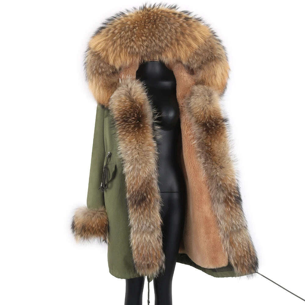 2024 Women's jacket Natural Real Fox fur Jacket Hooded black Woman parkas Winter warm Coat Parkas - KIMLUD