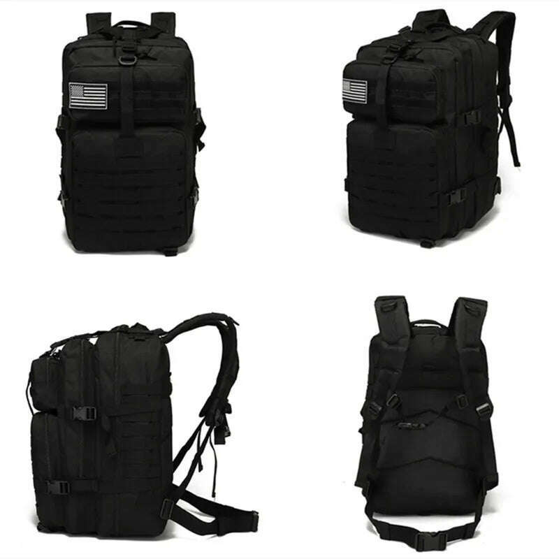 KIMLUD, 2025 New Backpack Outdoor Leisure 50 Liter Large Capacity Backpack Hiking Camping Hunting Backpacks, BLACK, KIMLUD APPAREL - Womens Clothes
