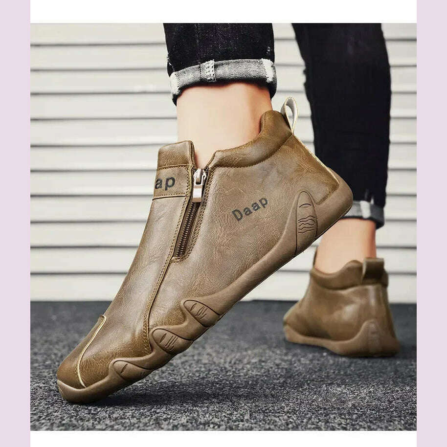 KIMLUD, 2025 New Casual shoe for Men Luxury Round Toe Men Ankle Boots Light Slip on Walking shoe Outdoor Comfor Men High Top Sneakers, KIMLUD Womens Clothes
