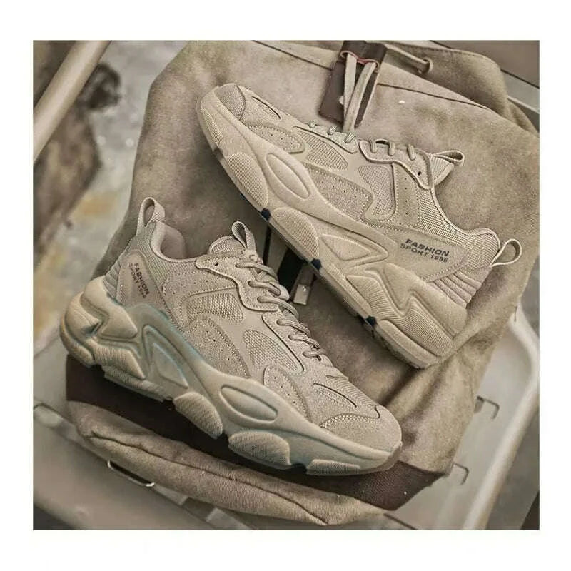 2026 Summer Men's unky Dad Sneakers Breathable Mesh Casual Shoes Thick Sole Streetwear Footwear