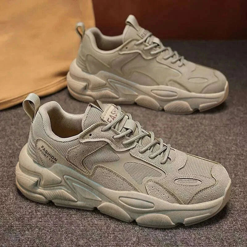 2026 Summer Men's unky Dad Sneakers Breathable Mesh Casual Shoes Thick Sole Streetwear Footwear