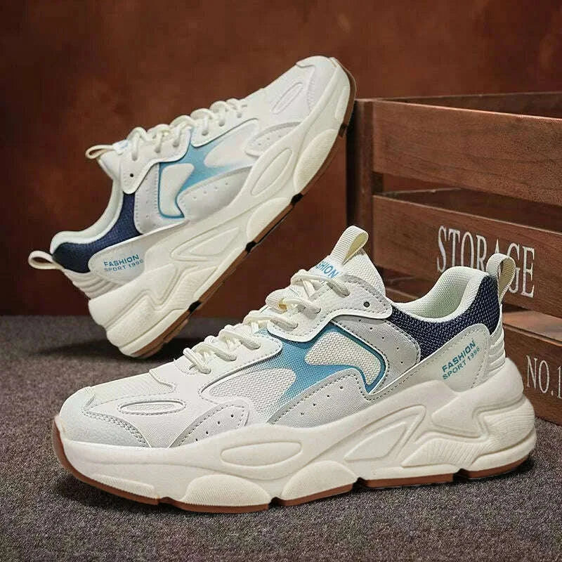 2026 Summer Men's unky Dad Sneakers Breathable Mesh Casual Shoes Thick Sole Streetwear Footwear