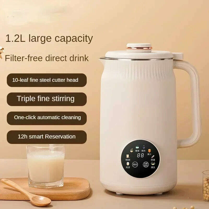 KIMLUD, 220V Electric Soybean Milk Machine Automatic Intelligent Food Blender Fruit Juicer Water Boiling Kettle Rice Paste Maker, KIMLUD Womens Clothes