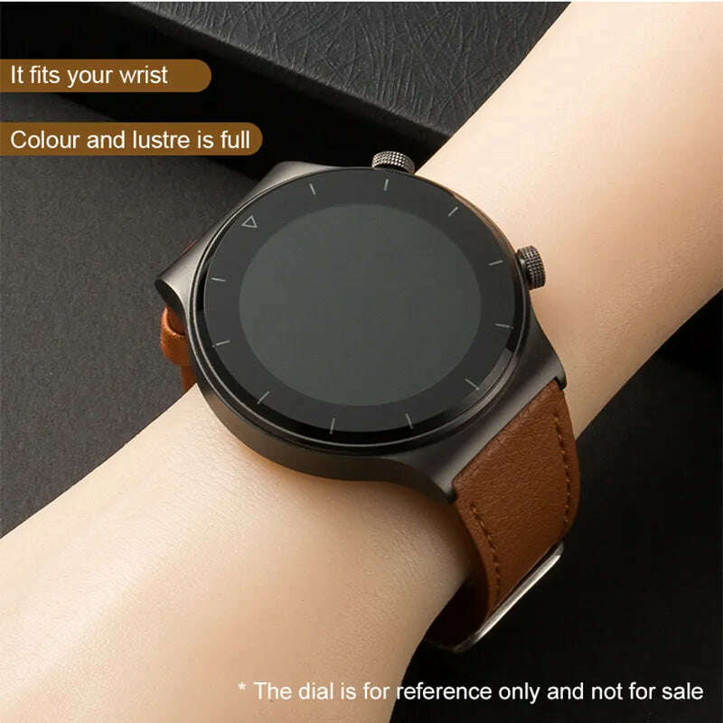 22mm Leather Bracelet Band Loop For Huawei Watch 3 Pro GT 3 46mm GT 2e 2 46mm 2 Pro Wrist Strap Correa For Honor Magic 2 46mm - KIMLUD