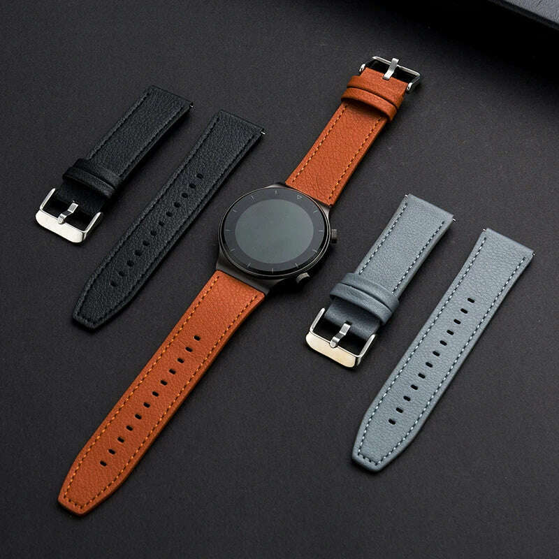22mm Leather Bracelet Band Loop For Huawei Watch 3 Pro GT 3 46mm GT 2e 2 46mm 2 Pro Wrist Strap Correa For Honor Magic 2 46mm - KIMLUD