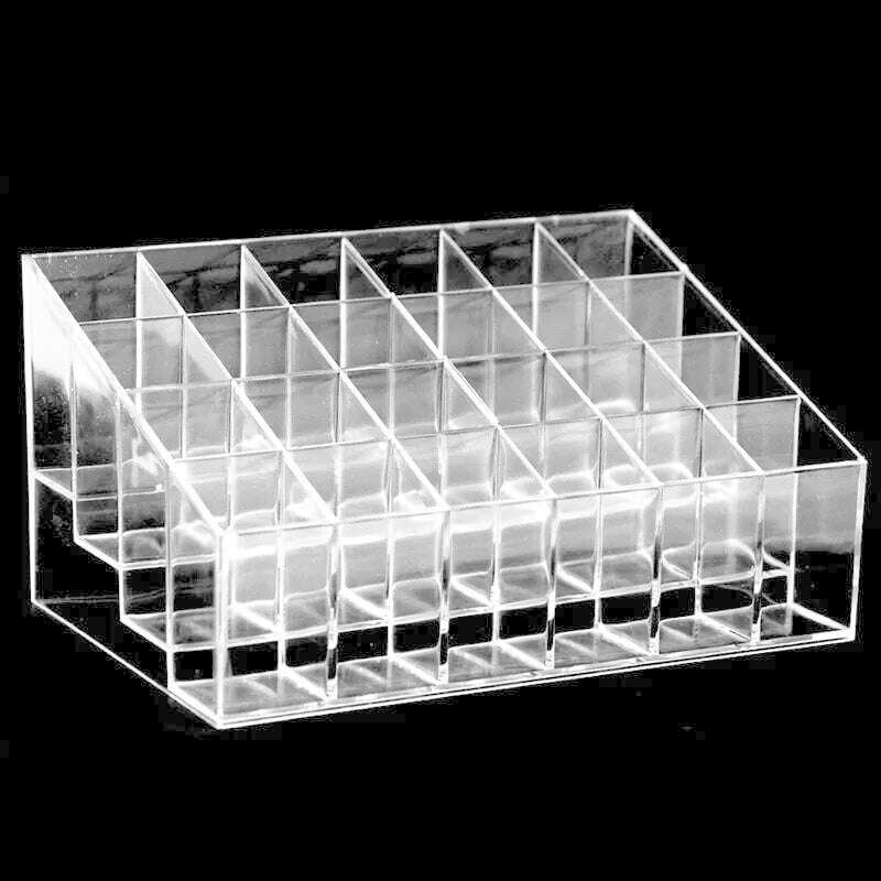 24 Grid Lipstick Holder Acrylic Cosmetics Storage Box Can Store And Sort Lipstick Nail Polish And Jewelry Display Rack - KIMLUD