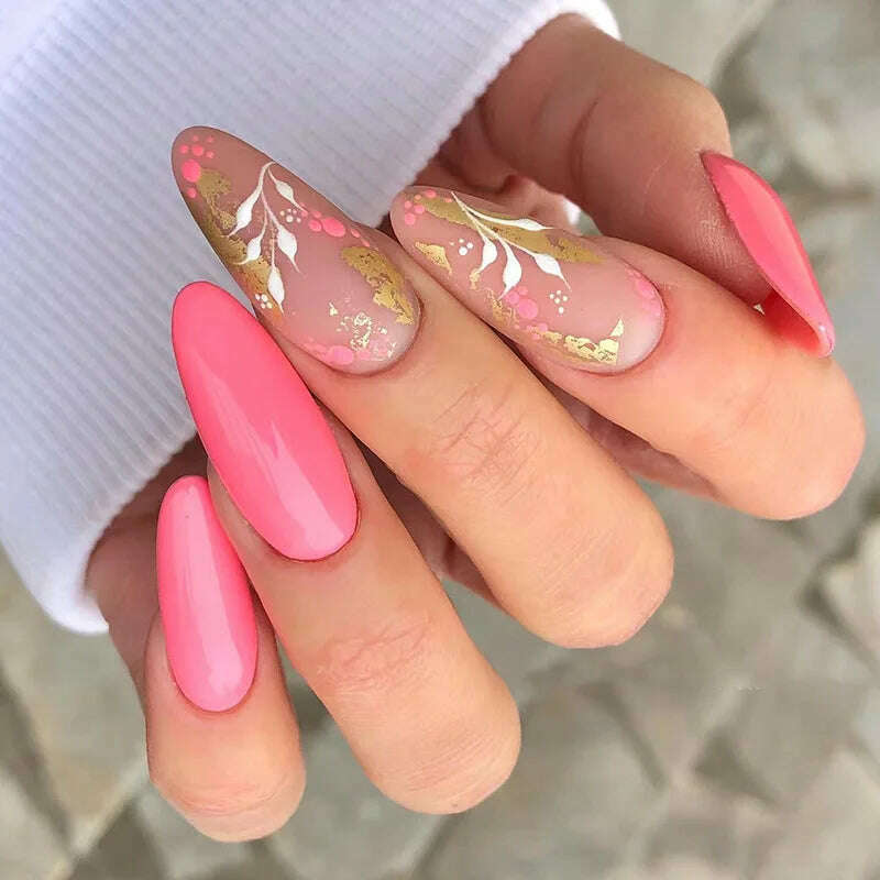 24pcs Light Green Stripe Gradient Wearing Fake Nails Seamless Removable Full Cover Long False Nails Press On Nails With Designs - KIMLUD