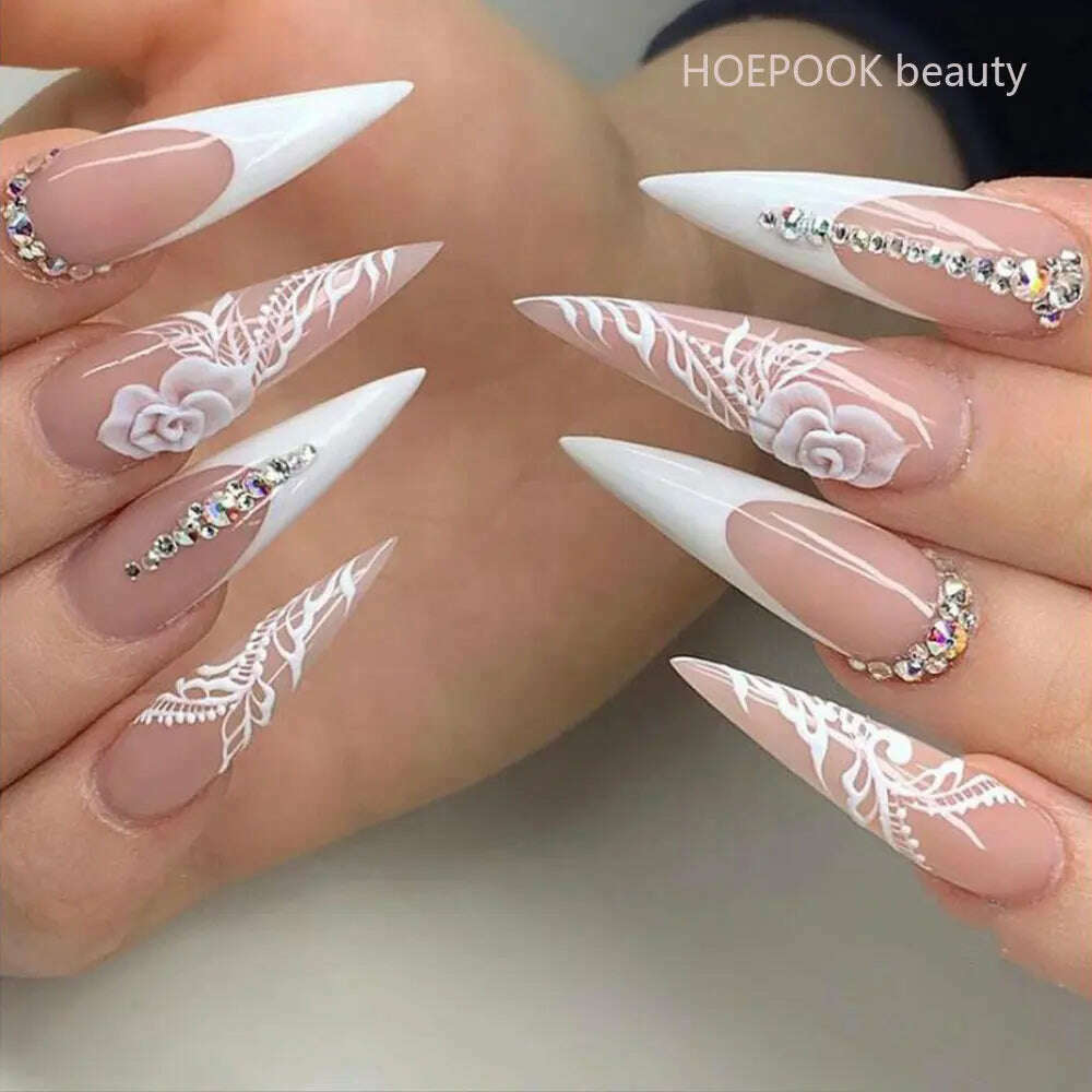 24pcs Light Green Stripe Gradient Wearing Fake Nails Seamless Removable Full Cover Long False Nails Press On Nails With Designs - KIMLUD