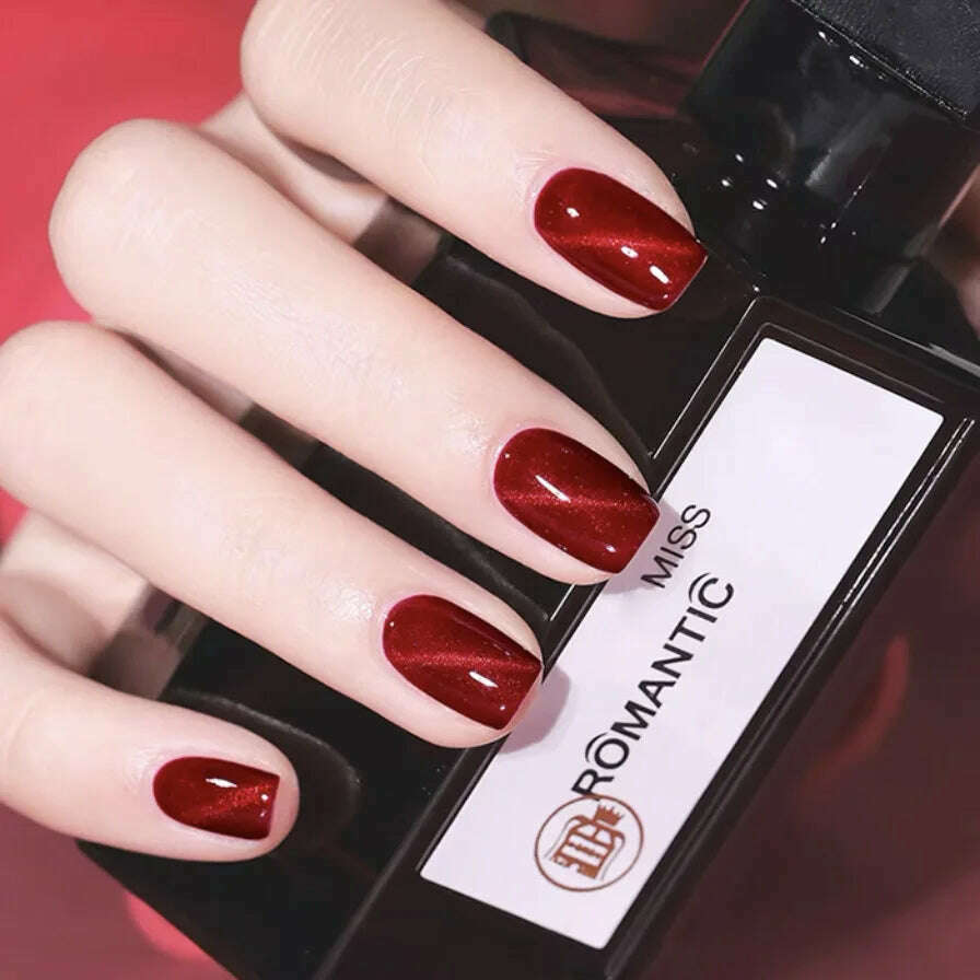 24pcs/box Cat Eye Phototherapy Nail Patch Wearable Fake Nail Short False Nail Wedding For Winter Autumn wearable full cover - KIMLUD