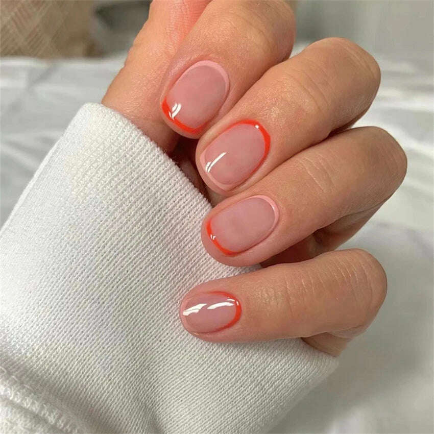 24Ps/Set Square Head Coffin Wearing False Nails Art Pink Matte French Fake Nails Leopard Artificial Acrylic White Press on Nails - KIMLUD