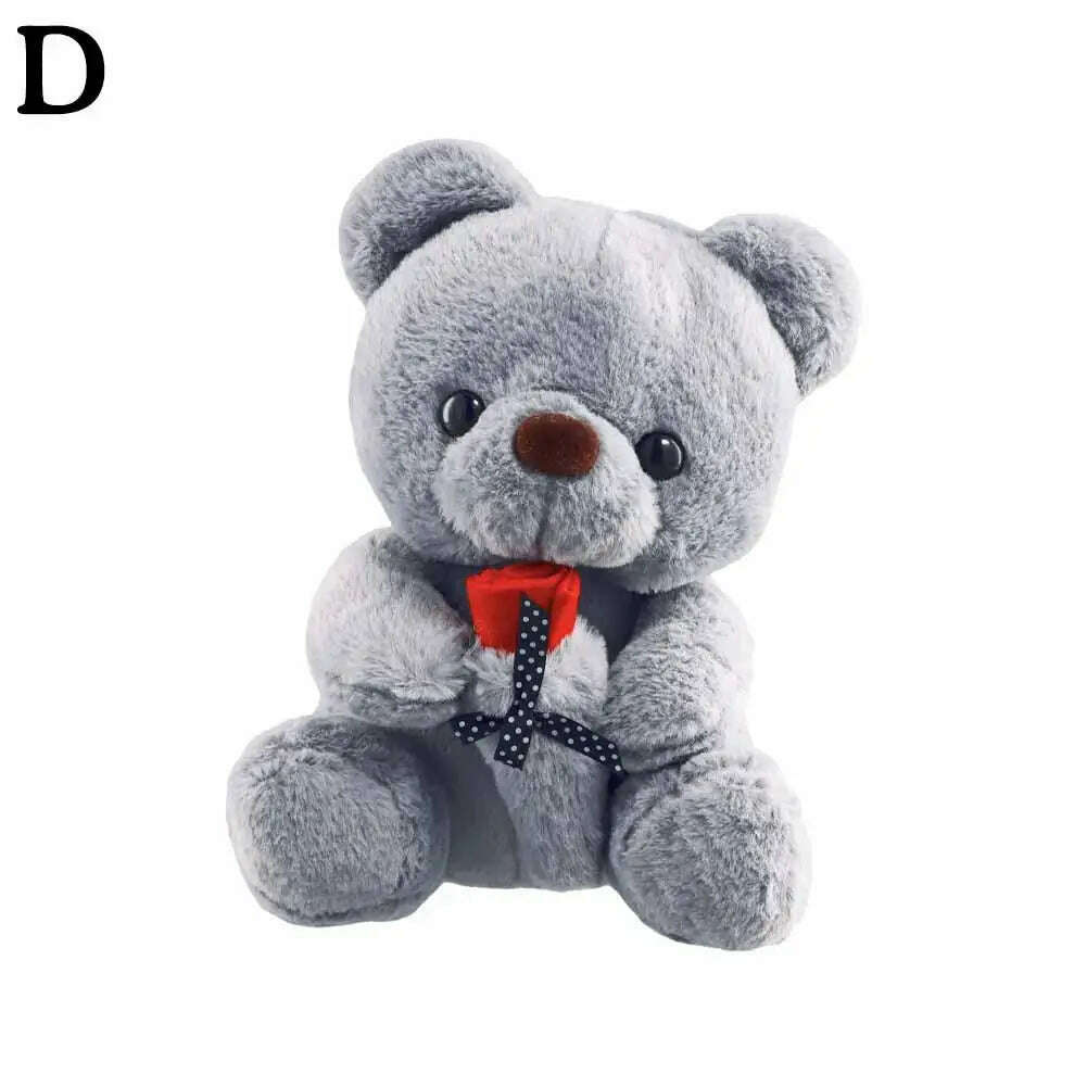 KIMLUD, 25cm Kawaii Bear With Rose Plush Toy Stuffed Animal Dolls I Love You For Girl Friend Birthday Gift Romantic Present Wholesale, Gray / China, KIMLUD Womens Clothes