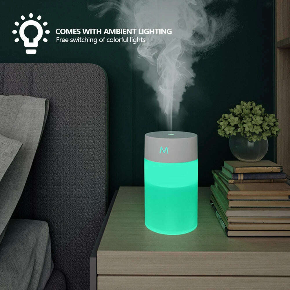 260ML Air Humidifier Ultrasonic Mini Aromatherapy Diffuser Portable Sprayer USB Essential Oil Atomizer LED Lamp for Home Car - KIMLUD