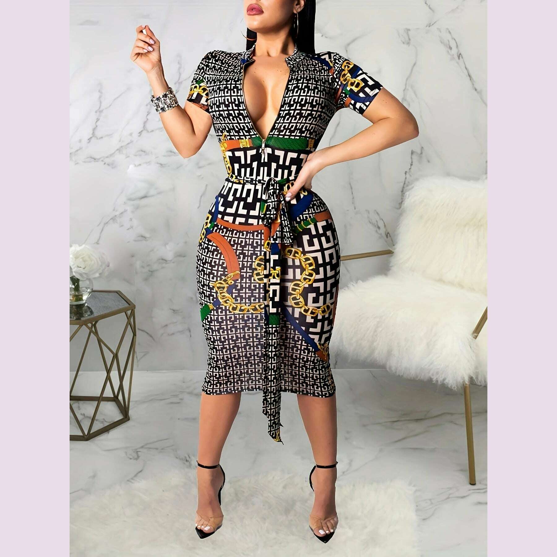 vibrant-geo-print-zipper-belted-bodycon-dress---short-sleeve-casual-spring-summer-essential-womens-fashion-clothing-for-everyday-wearkimlud-womens-fashion-34625812