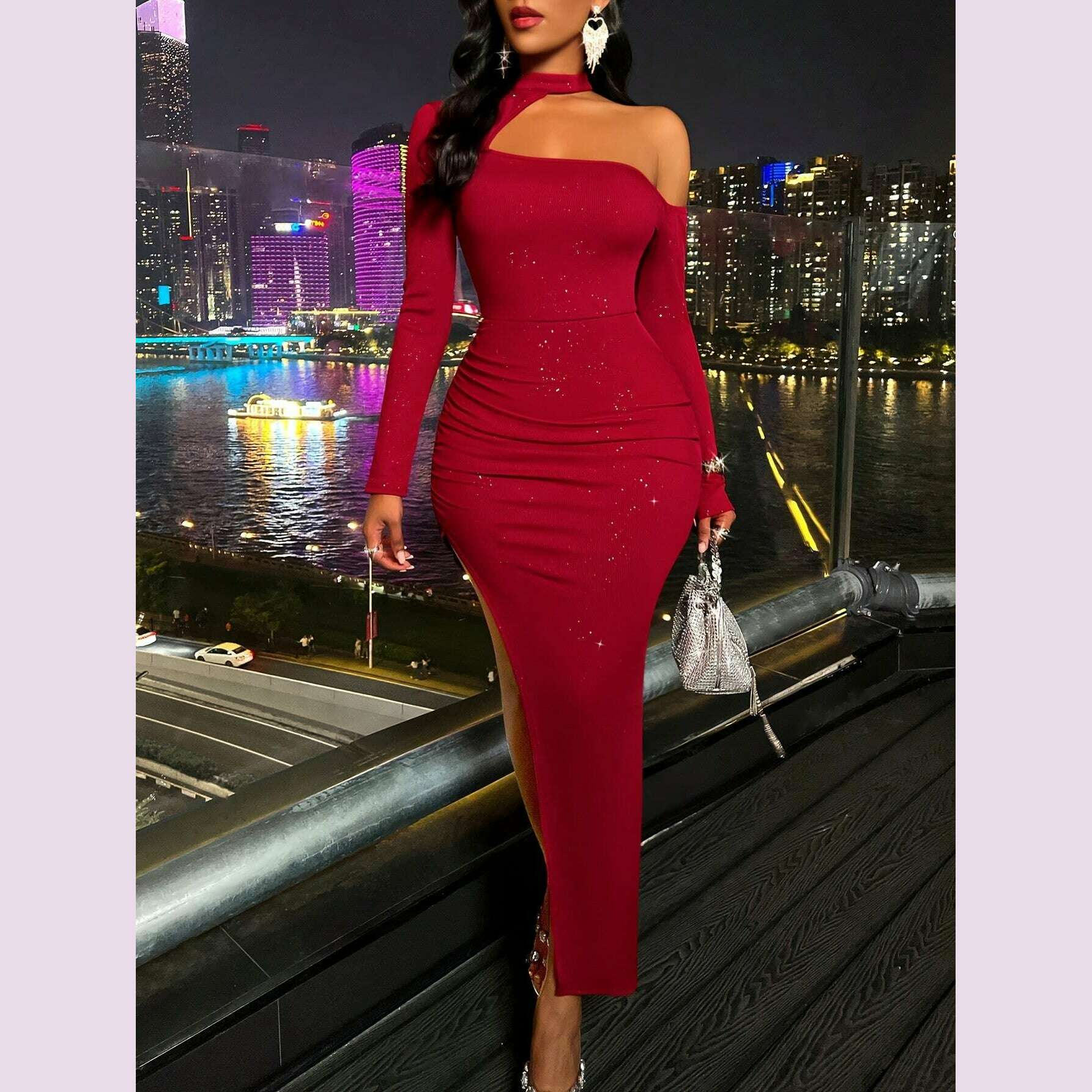 solid-one-shoulder-cut-out-dress-sexy-long-sleeve-slit-bodycon-dress-womens-clothingkimlud-womens-fashion-34625933