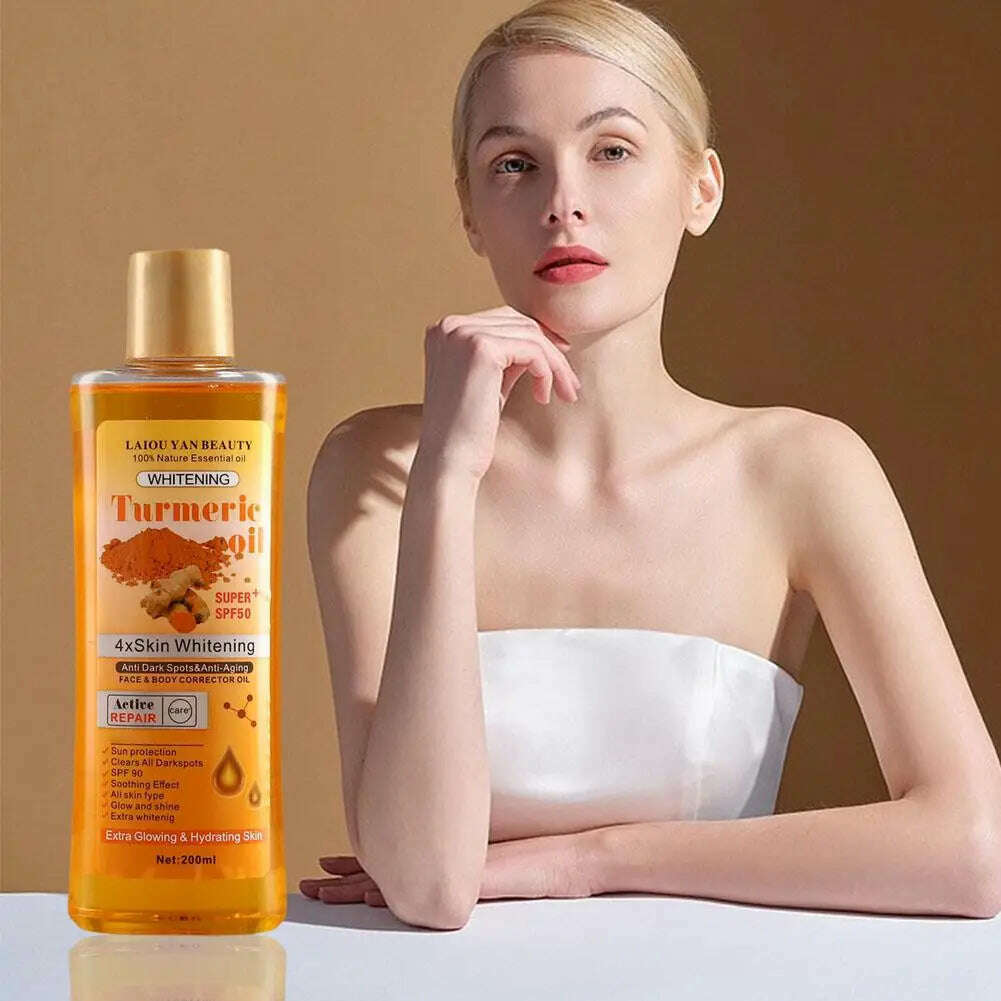 KIMLUD, 2Pcs Turmeric Essential Oil 400ml for Face & Body Anti Dark Spots Anti Aging 100% Natural Oil Skin Whitening and Hydrating, KIMLUD Womens Clothes