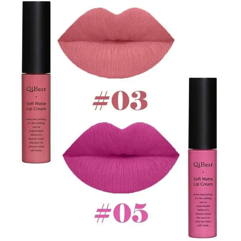 KIMLUD, 2Pcs/Set 34 Color Matte Long Lasting Lipsticks Sexy Make Lip-gloss Professional Makeup Kits for Women Liquid Lipstick Matte Set, 03 05, KIMLUD Womens Clothes