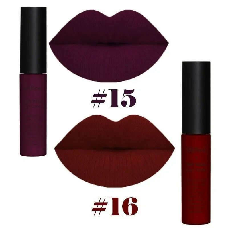 KIMLUD, 2Pcs/Set 34 Color Matte Long Lasting Lipsticks Sexy Make Lip-gloss Professional Makeup Kits for Women Liquid Lipstick Matte Set, 15 16, KIMLUD Womens Clothes