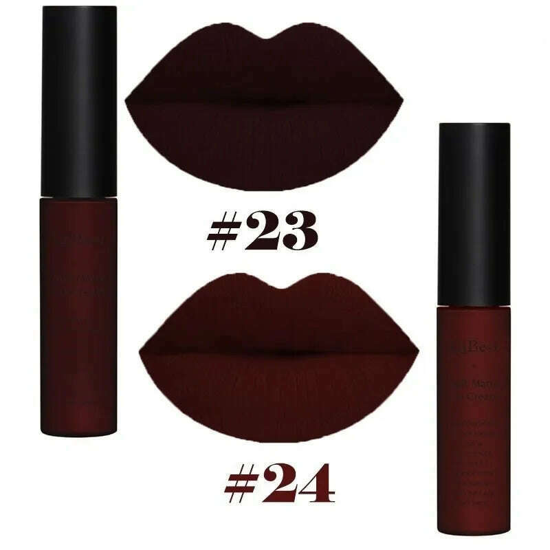 KIMLUD, 2Pcs/Set 34 Color Matte Long Lasting Lipsticks Sexy Make Lip-gloss Professional Makeup Kits for Women Liquid Lipstick Matte Set, 23 24, KIMLUD Womens Clothes