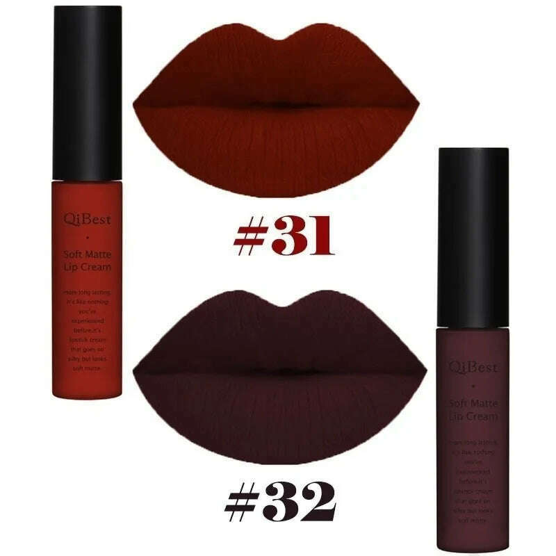 KIMLUD, 2Pcs/Set 34 Color Matte Long Lasting Lipsticks Sexy Make Lip-gloss Professional Makeup Kits for Women Liquid Lipstick Matte Set, 31 32, KIMLUD Womens Clothes