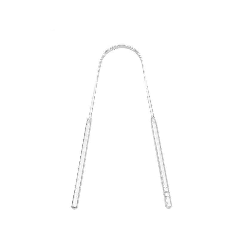 3 Colors Stainless Steel Tongue Scraper U-shaped Metal Fresh Breath Cleaning Coated Tongue Toothbrush Oral Hygiene Care Tools - KIMLUD