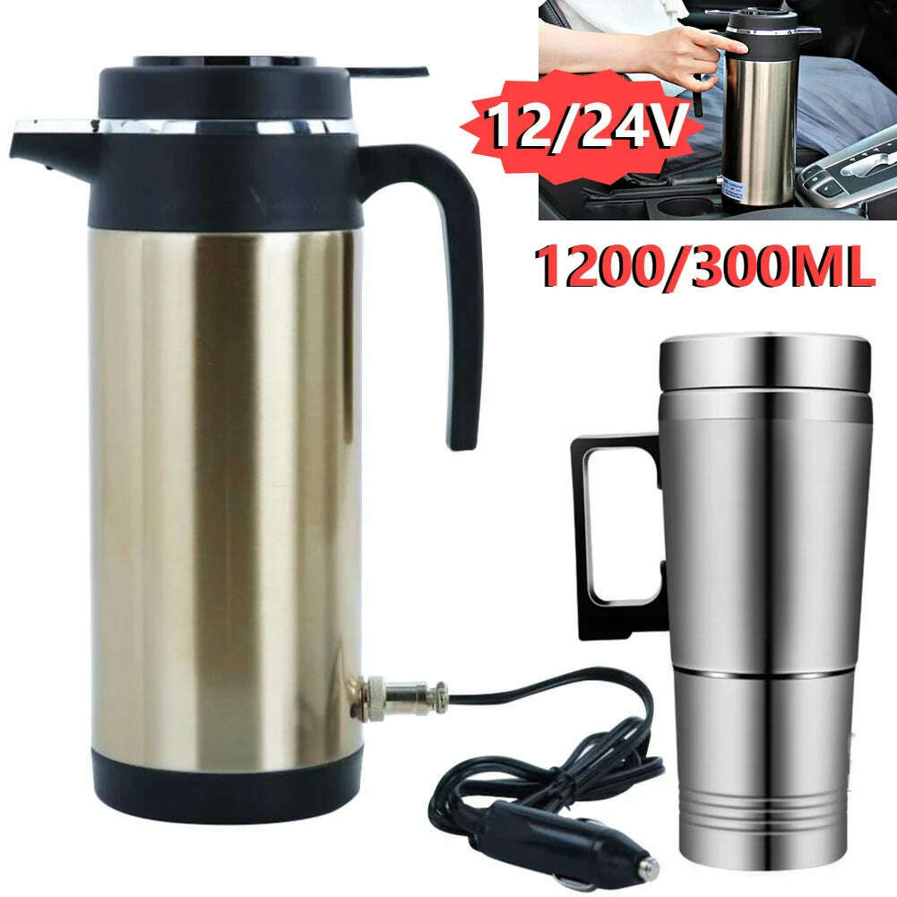 KIMLUD, 300/1200 ML Travel Electric Kettle Car Hot Kettle Car Truck Water Heater Large Capacity 12/24 V Auto Shut Off Fast Boiling, KIMLUD Womens Clothes