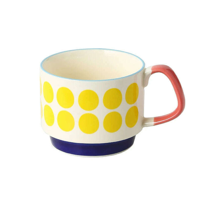KIMLUD, 300ml Japanese Flower Coffee Mug Set Retro Ceramic Milk Oats Mug Office Water Handgrip Cup Kitchen Party Drinkware Set, A / 300ml, KIMLUD Womens Clothes