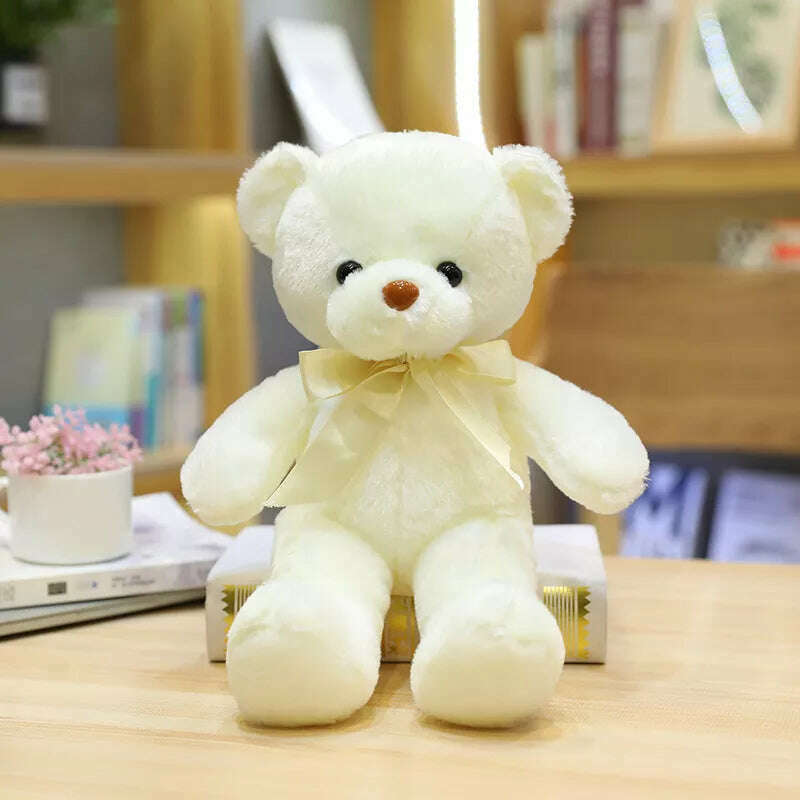 KIMLUD, 30cm 16 Styles Bear Plush Toy Soft Stuffed Animal Doll Small Pink Gray White Teddy Bear Doll Lovely Birthday Gifts For Girl Boy, White / 30cm, KIMLUD Womens Clothes