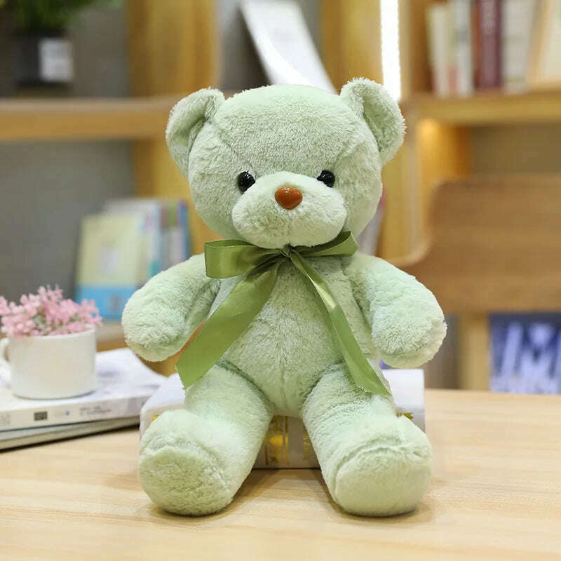 30cm 16 Styles Bear Plush Toy Soft Stuffed Animal Doll Small Pink Gray White Teddy Bear Doll Lovely Birthday Gifts For Girl Boy, ligth green / 30cm, KIMLUD Women's Clothes