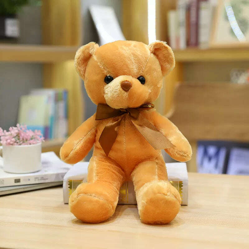 KIMLUD, 30cm 16 Styles Bear Plush Toy Soft Stuffed Animal Doll Small Pink Gray White Teddy Bear Doll Lovely Birthday Gifts For Girl Boy, ligth brown / 30cm, KIMLUD Womens Clothes