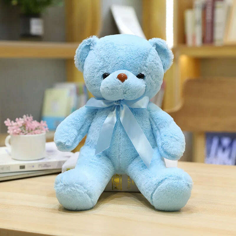 KIMLUD, 30cm 16 Styles Bear Plush Toy Soft Stuffed Animal Doll Small Pink Gray White Teddy Bear Doll Lovely Birthday Gifts For Girl Boy, Blue / 30cm, KIMLUD Womens Clothes