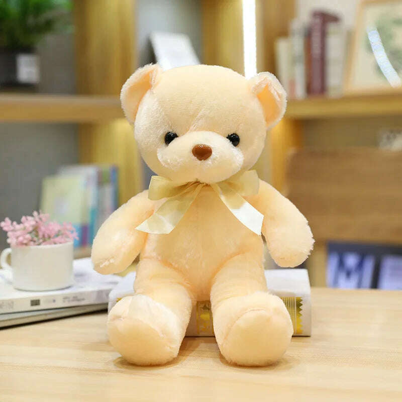 KIMLUD, 30cm 16 Styles Bear Plush Toy Soft Stuffed Animal Doll Small Pink Gray White Teddy Bear Doll Lovely Birthday Gifts For Girl Boy, beige yellow / 30cm, KIMLUD Womens Clothes