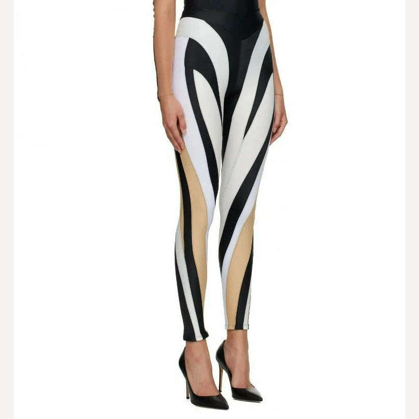 KIMLUD, 3.13 Women's Leggings 2024 Summer New Elastic Mesh Contrast Patchwork Women's Tight Pants y2k Sports Yoga Pants Traf, KIMLUD Womens Clothes