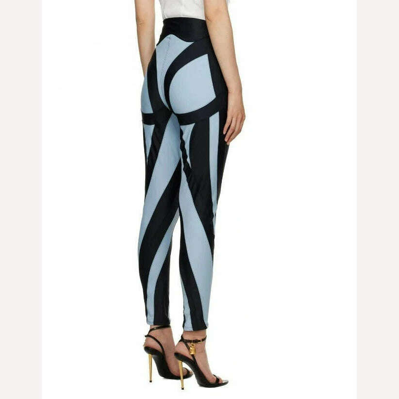 KIMLUD, 3.13 Women's Leggings 2024 Summer New Elastic Mesh Contrast Patchwork Women's Tight Pants y2k Sports Yoga Pants Traf, KIMLUD Womens Clothes