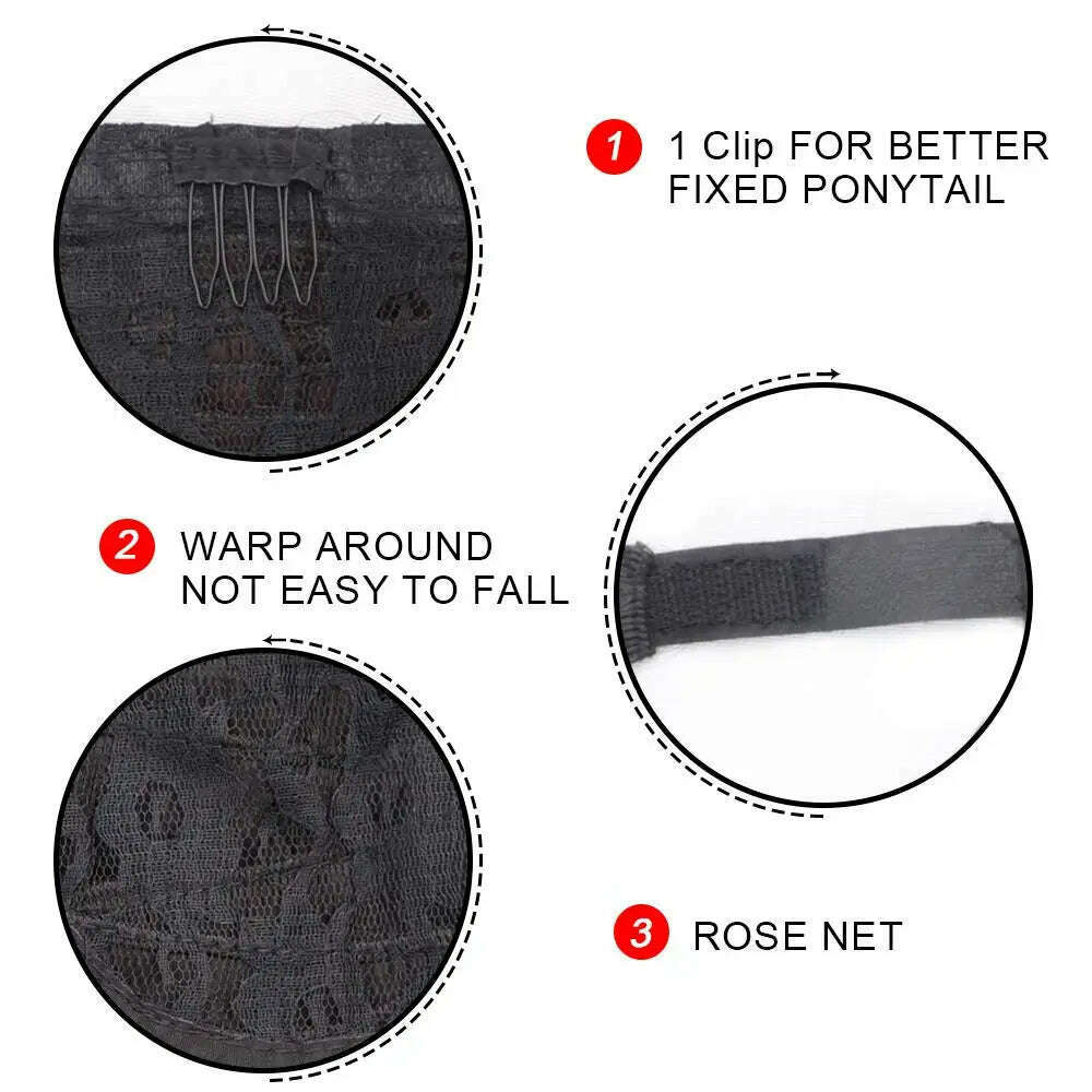 32 Inch Long Ponytail Hair Extension Corn Wavy Texture Synthetic Afro Kinky Curly Ponytail Women Hairpieces Wrap On Pony Tail - KIMLUD