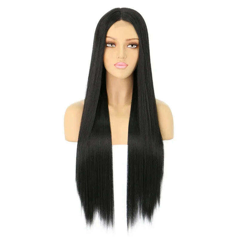 32 Inch Long Straight Ginger Wigs for Women Synthetic Orange Blonde Cosplay Wig Heat Resistant Red Pink Silver Gray Hair Wig 613 - KIMLUD