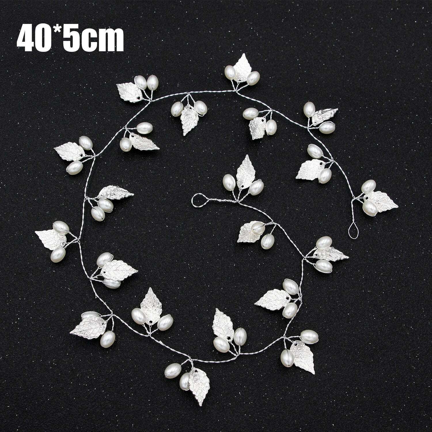 35/50cm Long Bride Handmade Crystal Pearl Hair Band Headdress Wedding Hair Accessories Headband Jewelry Korean Fashion Hairdress - KIMLUD