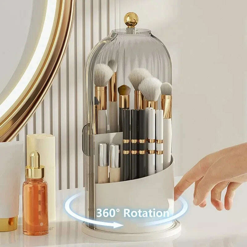 KIMLUD, 360° Rotating Makeup Brush Holder Desktop Makeup Organizer Cosmetic Storage Box Lipstick Eyebrow Pencil Holder Jewelry Containe, KIMLUD Womens Clothes
